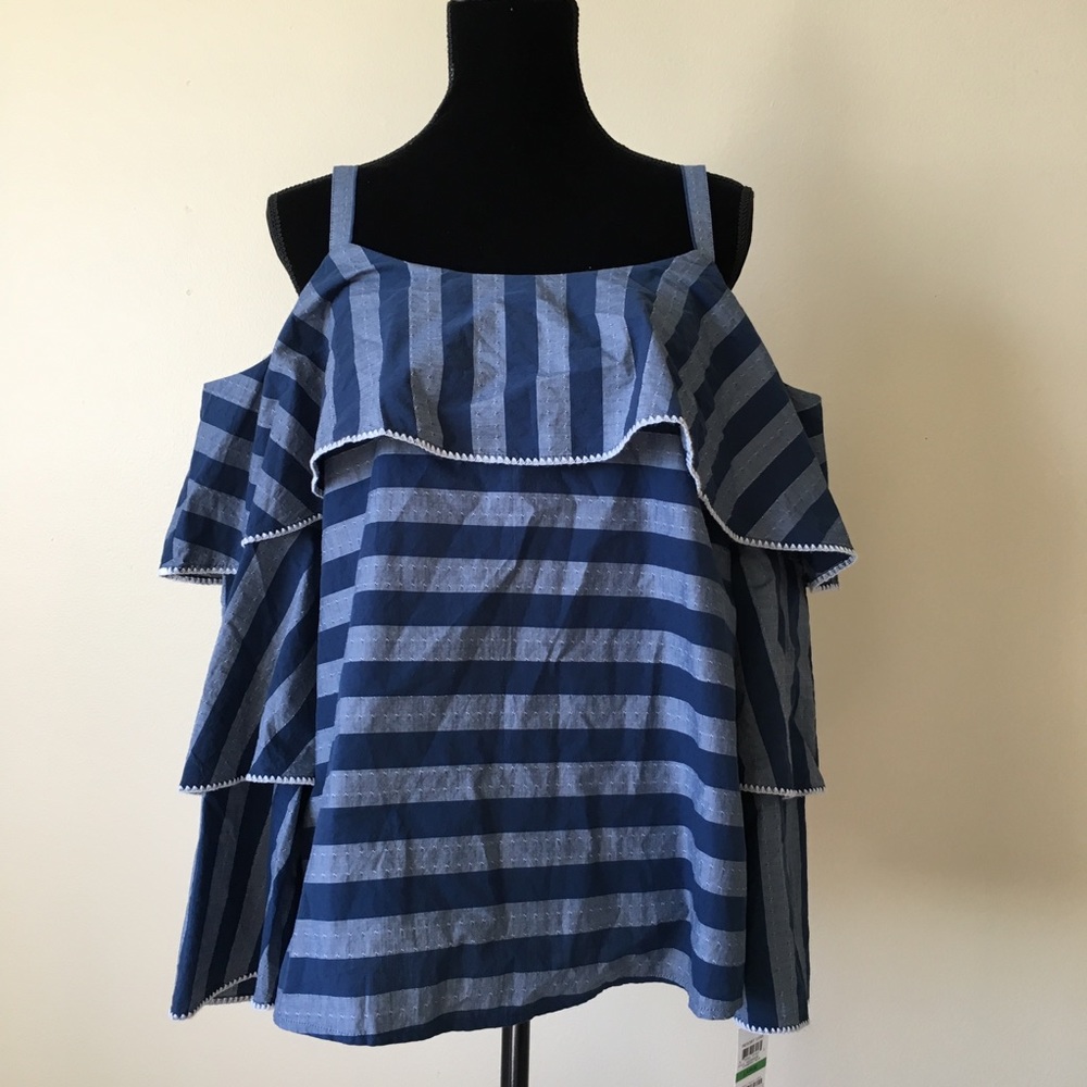 Inc NWT off the shoulder striped top